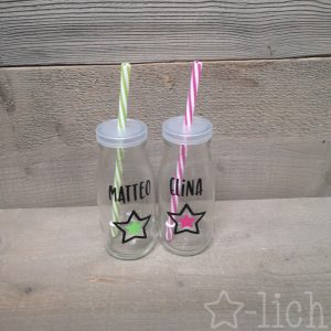 Mitgebsel Kindergeburtstag Trinkflasche aus Glas