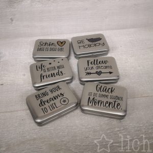kleines dösli mit wunschdruck
